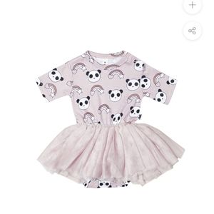 Huxbaby rainbow panda ballet onesie